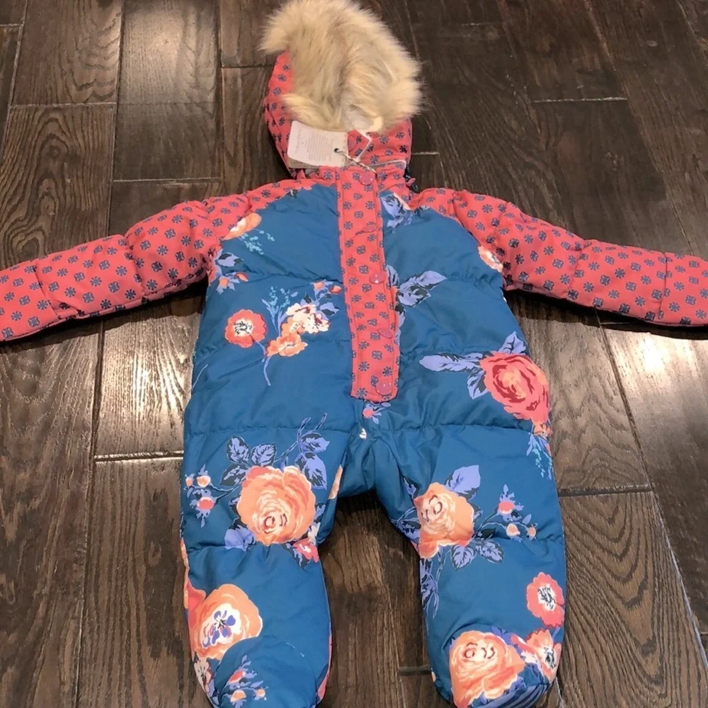 Matilda Jane blue floral one piece winter suit size 3-6 months new with tags